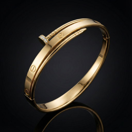 Gold Tone Double Heart Bangle & Ring Set – Open Bypass Cutout Heart Hinged Cuff Bracelet with Matching Adjustable Ring – Romantic Jewelry Gift for Her