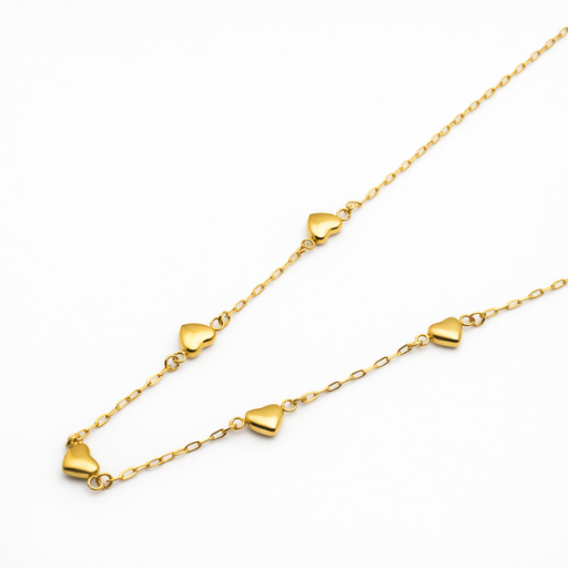 Gold Heart Charm Chain Necklace for Women | Minimal Heart Link Necklace | Elegant Daily Wear Jewelry
