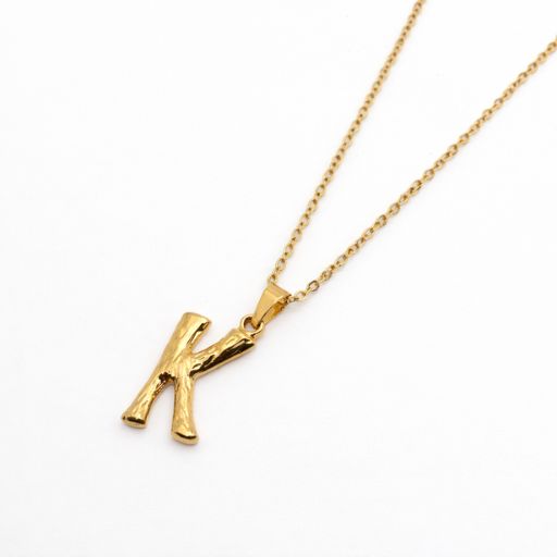 Gold Initial K Pendant Necklace – Minimal Alphabet Letter Chain for Women & Men | Personalized Jewelry