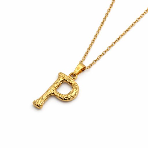 Gold Plated Letter P Pendant Necklace for Men & Women | Stylish Initial Alphabet Chain | Personalized Jewelry Gift