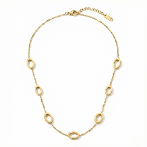 Command a presence of refined grace with the Gilded Ellipse Necklace