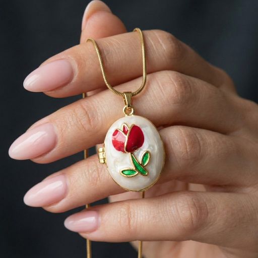Step into a world of whimsical high-fashion with this breathtakingly unique locket. Featuring a masterclass in enamel artistry and vintage-inspired form, this piece offers a sophisticated "Fabergé-style" silhouette that serves as the ultimate expression of modern, artisanal luxury.